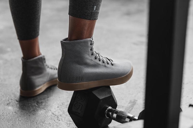 Women's Nobull High-Top Gum Canvas Trainers Dark / Grey | SG V2990R